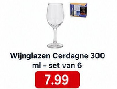 Wijnglazen Cerdagne 300 ml - set van 6