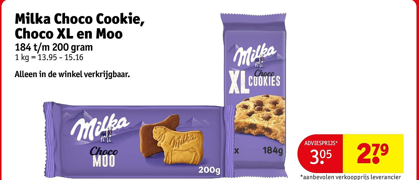 Milka Choco Cookie, Choco XL en Moo