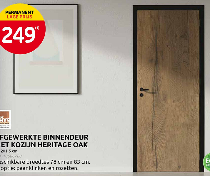 Afgewerkte binnendeur met kozijn Heritage Oak