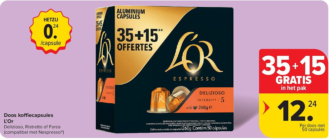 Doos koffiecapsules L’Or