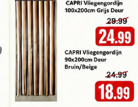CAPRI Vliegengordijn 100x200cm Grijs Deur