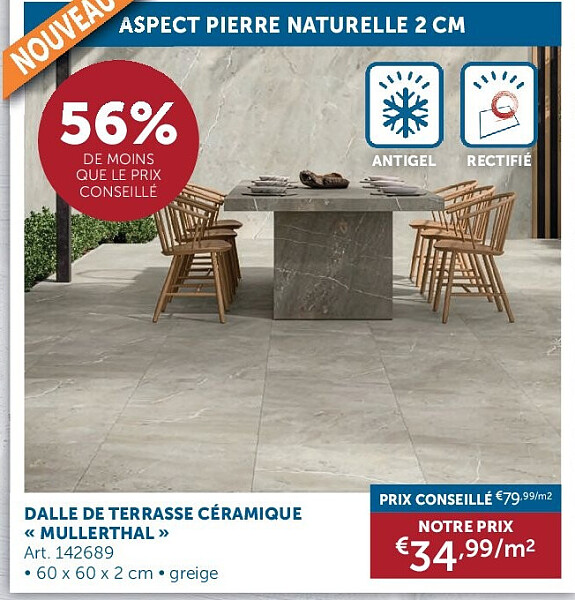 DALLE DE TERRASSE CÉRAMIQUE « MULLERTHAL »