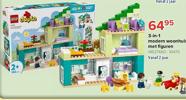 3-in-1 modern woonhuis met figuren