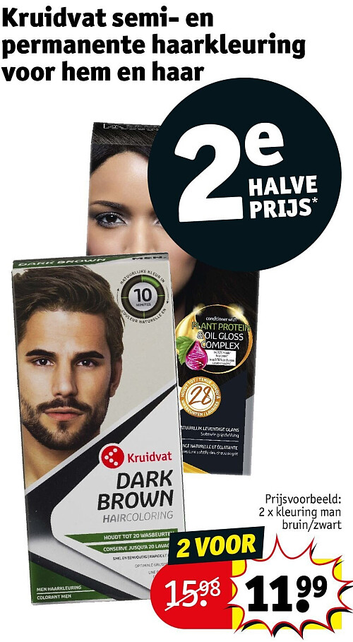 2 x kleuring man bruin/zwart