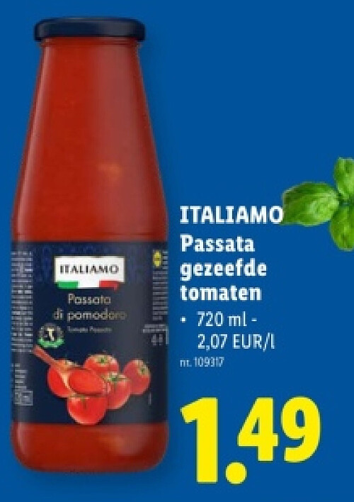 Passata Gezeefde tomaten