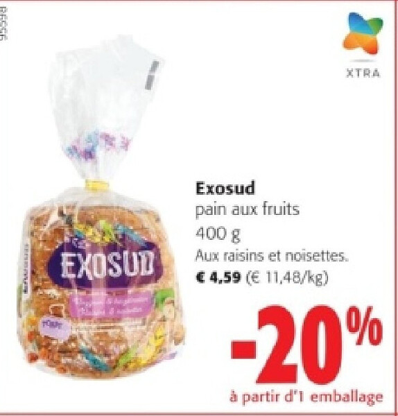 Exosud pain aux fruits 400 g