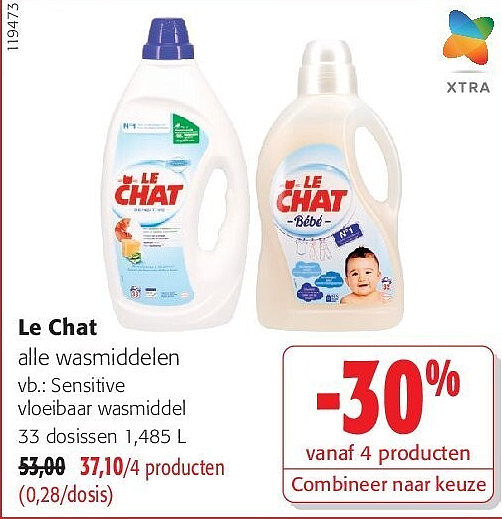 Le Chat Sensitive vloeibaar wasmiddel 33 dosissen 1,485 L