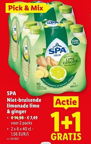 Niet-bruisende limonade lime & ginger