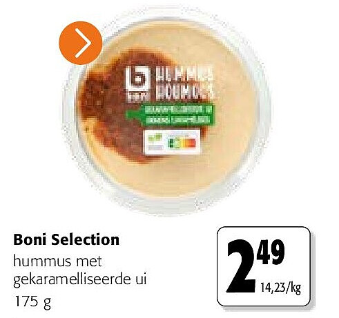 Boni Selection hummus met gekaramelliseerde ui 175 g