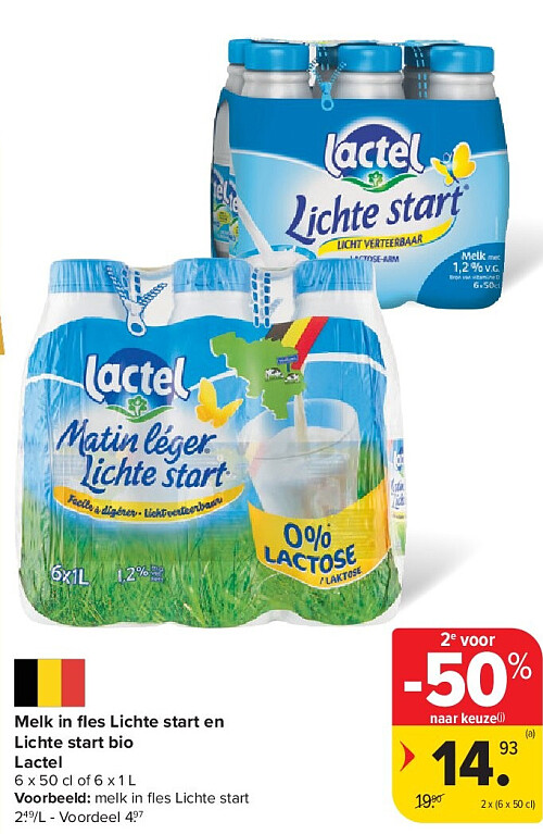 Melk in fl es Lichte start en Lichte start bio Lactel