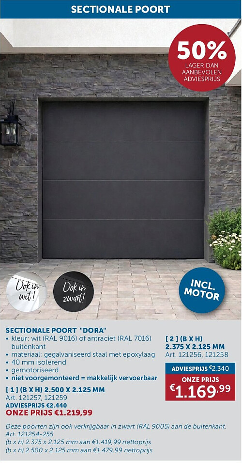 SECTIONALE POORT "DORA" [ 2 ] (B X H) 2.375 X 2.125 MM