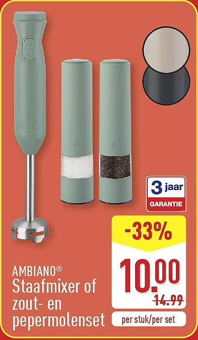 Staafmixer of zout- en pepermolenset
