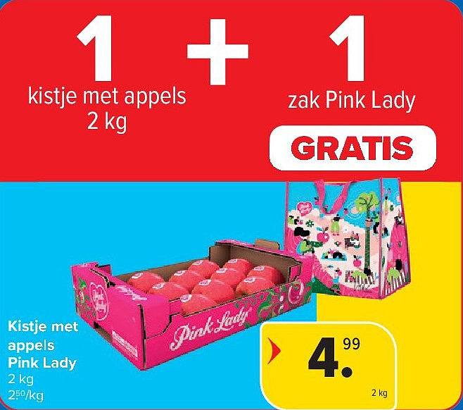 Kistje met appels Pink Lady