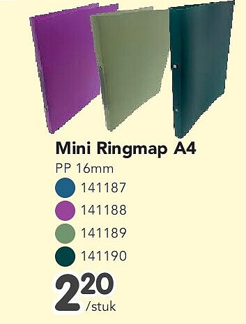 Mini Ringmap A4 PP 16mm 141187 141188 141189 141190
