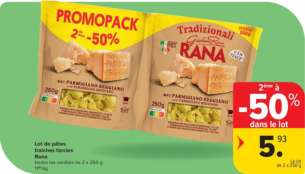 Lot de pâtes fraîches farcies Rana 2 x 250 g