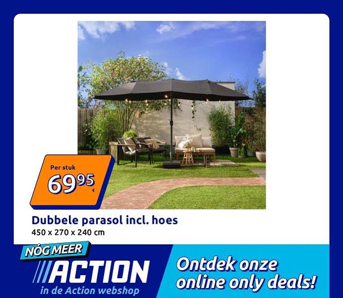 Dubbele parasol incl. hoes