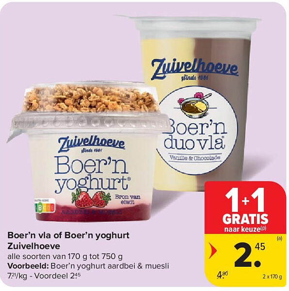 Boer’n vla of Boer’n yoghurt Zuivelhoeve