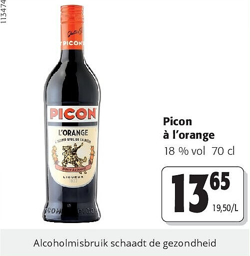 Picon à l’orange 18 % vol 70 cl