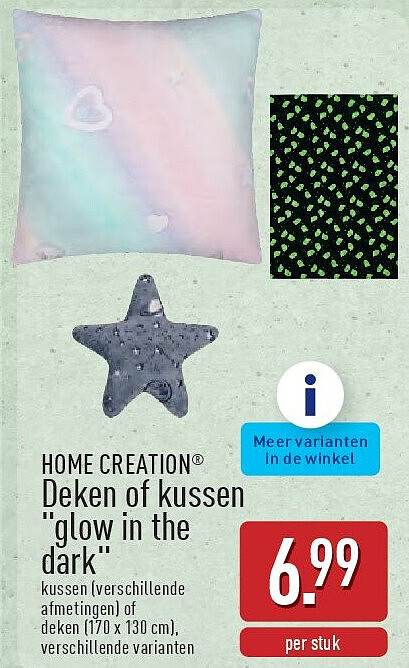 Deken of kussen "glow in the dark"