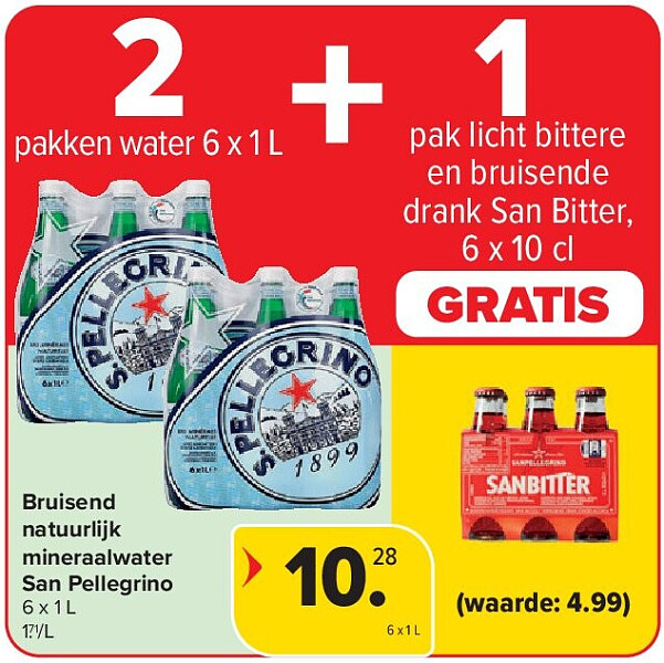 Bruisend natuurlijk mineraalwater San Pellegrino