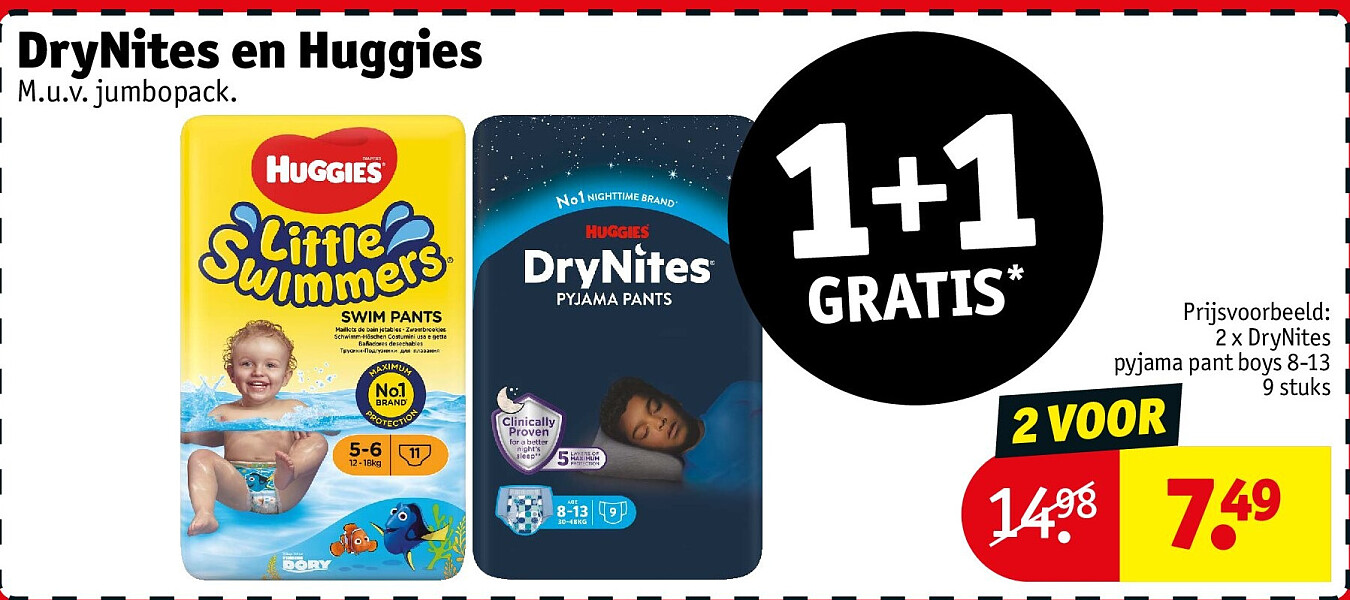 DryNites en Huggies