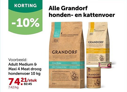 Adult Medium & Maxi 4 Meat droog hondenvoer 10 kg