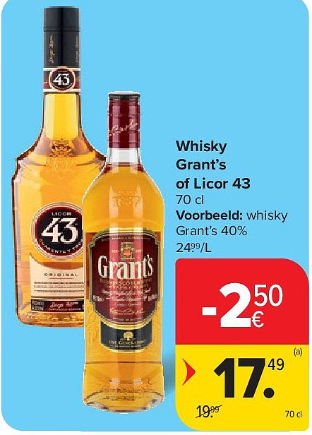 Whisky Grant’s of Licor 43