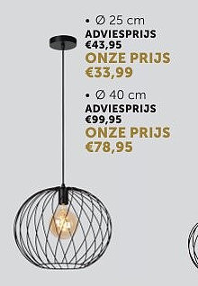 HANGLAMPEN ZWART Ø 25 cm