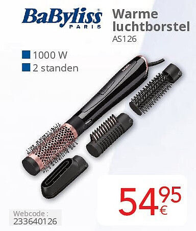 Babyliss Warme luchtborstel AS126