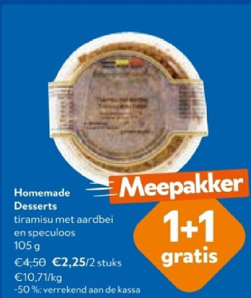 Homemade Desserts tiramisu met aardbei en speculoos 105 g