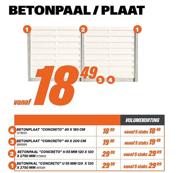 BETONPAAL / PLAAT