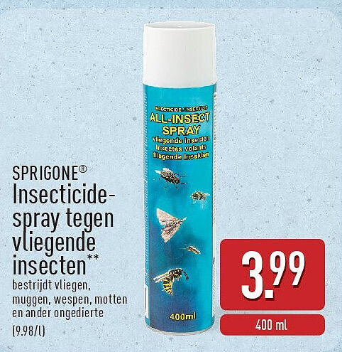 Insecticide­ spray tegen vliegende insecten