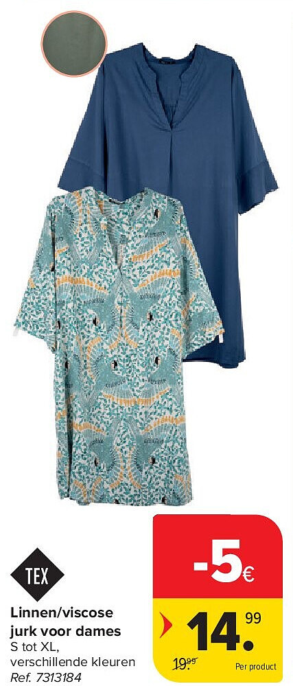 Linnen/viscose jurk voor dames