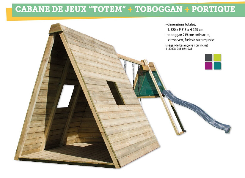 BnB Wood Totem maisonnette de jeu + toggoban anthracite
