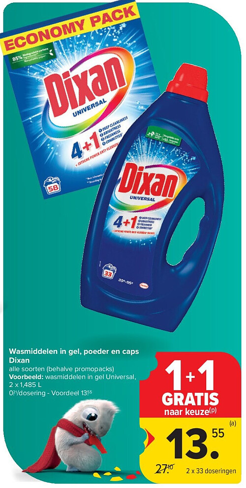 Wasmiddelen in gel, poeder en caps Dixan