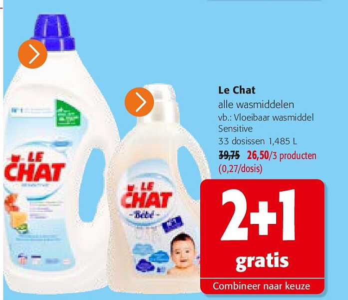 Le Chat Vloeibaar wasmiddel Sensitive 33 dosissen 1,485 L