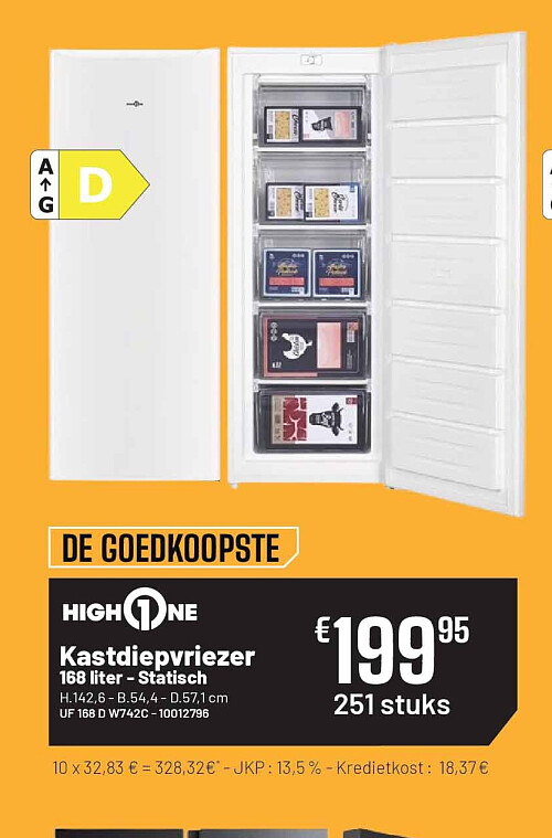 Congélateur armoire 168 Litres - Statique