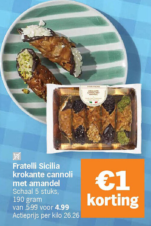 Fratelli Sicilia krokante cannoli met amandel