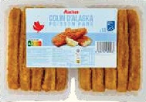 Colin d'Alaska poisson pané Auchan x10, 1 kg