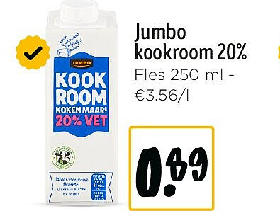 Jumbo kookroom 20%