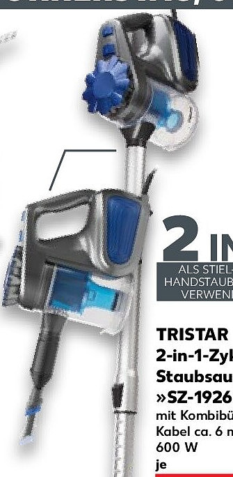 TRISTAR 2-in-1-Zyklon-Staubsauger SZ-1926KL