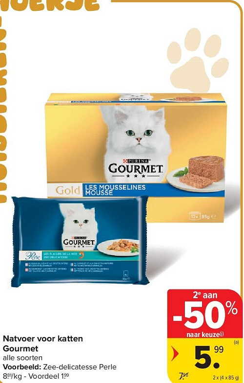 Natvoer voor katten Gourmet