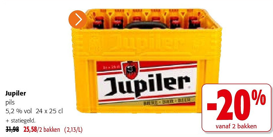 Jupiler pils 5,2 % vol 24 x 25 cl