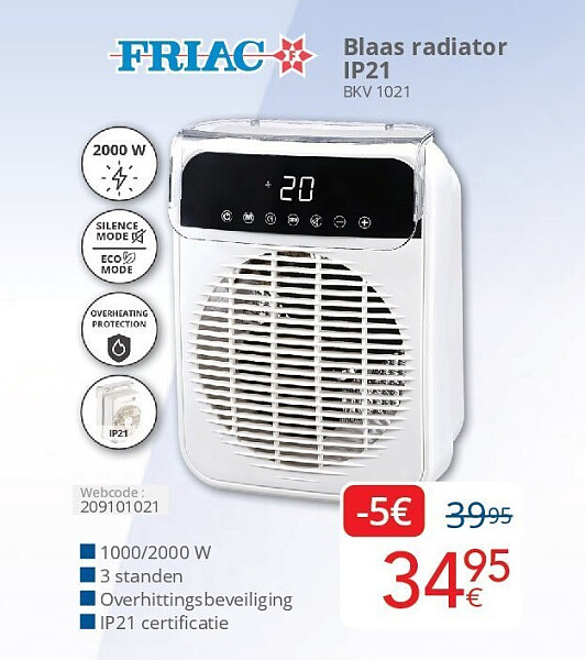 Friac Blaas radiator IP21 BKV 1021