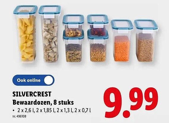 Bewaardozen, 8 stuks