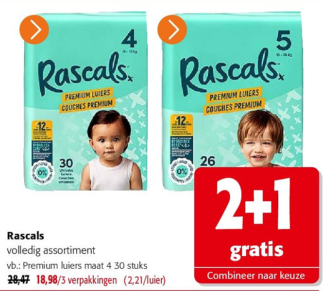 Rascals Premium luiers maat 4 30 stuks