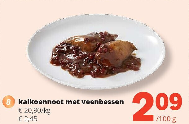 kalkoennoot met veenbessen