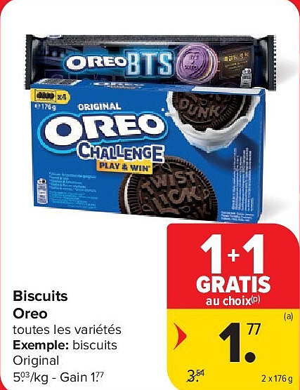 Biscuits Oreo 2 x 176 g