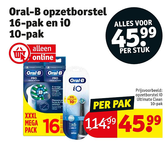 Oral-B opzetborstel 16-pak en iO 10-pak
