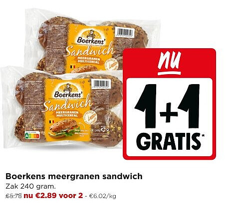 Boerkens meergranen sandwich